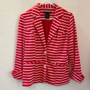 LM Studio striped blazer Size 8 Pinkish Red